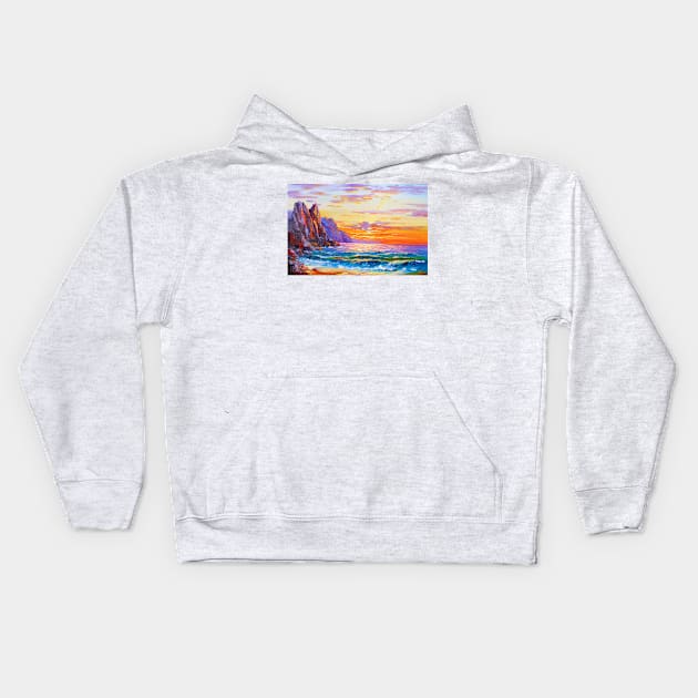 By the sea Kids Hoodie by OLHADARCHUKART